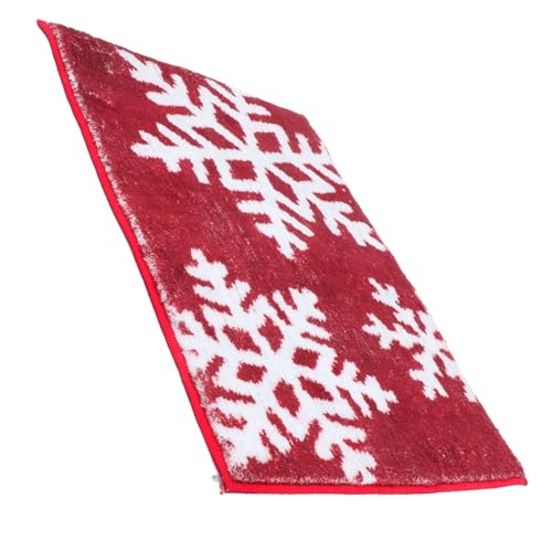 ifundom 2 Stück Teiliges Weihnachts Badeteppich Set rutschfeste Duschmatte und Fußmatte für Badezimmer Küche und Eingangsbereich Warm und Weichem Material von ifundom