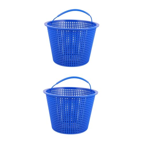 ifundom 2 Stück Tragbarer Pool Filterkorb Blau Flach Design Effektiver Laubfänger Poolzubehör Für Schwimmbad von ifundom
