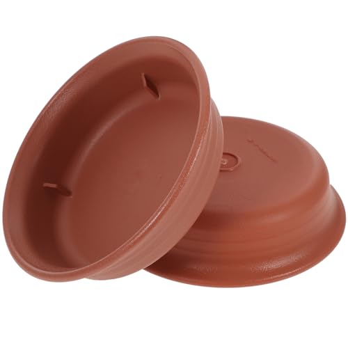 ifundom 2 Stück Verdickte Harzschale Tablett Pflanzen Topfboden Anlage Pflanzerbasisaucer Garten Blumentopf -Untertasse Bonsai-Abtropfschale Pflanzschale Blumentopf Basis rot von ifundom