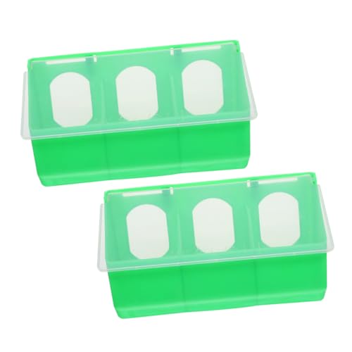 ifundom 2 Stück Vogelfutterspender aus Robustem Hängender Futterbehälter mit Öffnungen für Vogelkäfig Praktischer Futterautomat für Tauben und Papageien Einfach zu Befestigen Langlebig von ifundom