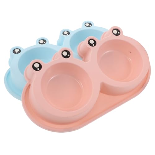 ifundom 2 Stück rutschfeste Futternäpfe mit Froschdesign Erhöhter Doppelnapf für Katzen und Kleine Hunde Stabile Anti-Umkippen Fressnäpfe mit Wasserbarriere für Trocken Nassfutter ifundom 2 Stück rutschfeste Futternäpfe mit Froschdesign Erhöhter Doppelnapf für Katzen und Kleine Hunde Stabile Anti-Umkippen Fressnäpfe mit Wasserbarriere für Trocken Nassfutter von ifundom