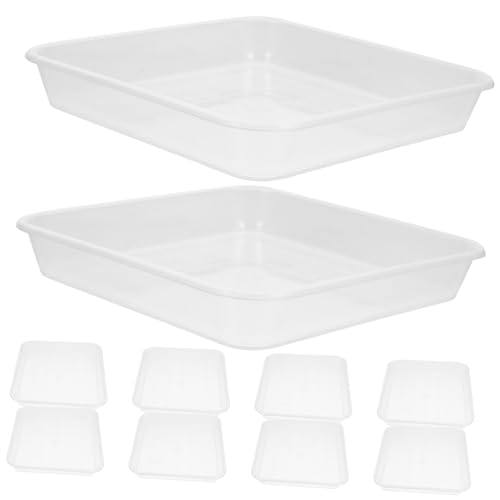 ifundom 20 Stück Blumentopf Tablett Zimmerpflanze Untertasse Anlage drinnen Basen Tropfen Kleine Tablett geformt Pflanzen Tabletts für Blumentöpfe Plastik Transparent von ifundom