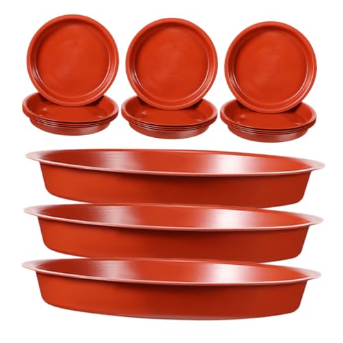 ifundom 20 Stück Teiliges Runde Pflanzuntersetzer aus Kunststoff Blumentopf Tropfschale für Zimmerpflanzen und Garten Ersatz Pflanzkübel Bodenplatten für Innen und Außenbereiche Rote von ifundom