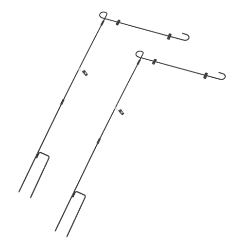 ifundom 2Stücke Garten Flaggenhalter Schwarzem Robuste Halterung für Gartenflaggen zu Installieren für Outdoor Dekoration und Feiertage von ifundom