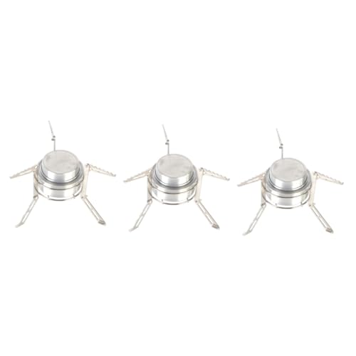 ifundom 3 Sätze Alkoholherd Stativ Tragbarer Herdbrenner Campingversorgung Alkoholkocher Mit Gestell Camping Alkoholherd Camping-kochgeschirr Camping -accessoire Kochherd Silber Aluminium von ifundom