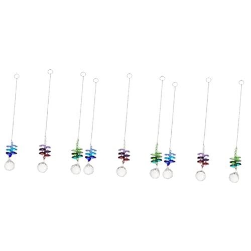 ifundom 3 Sätze Farbenfrohe Perlenbügeldekoration Ornament Perlenverzierung Groß Hängende Fensterkristalle DIY-verschönerung Hängende Dekoration Glas Zufällige Farbe 3 Stücke * 3 von ifundom