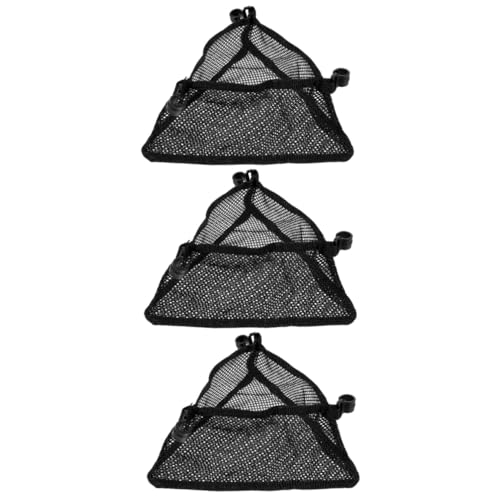 ifundom 3 Stück Kleine Runde Tischnetzbeutel Falten Klapptisch Mini Schreibtisch Im Freien Klappbarer Outdoor-Tisch Campingtisch Klappbar Falltabelle Leichte Aufbewahrungstasche Schwarz von ifundom