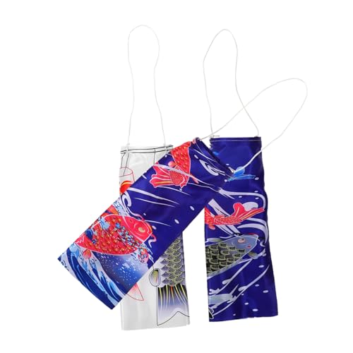 ifundom 3 Stück Teiliges Japanisches Karpfen Windsock Wetterfeste Gartendeko Langlebige Outdoor Hängedekoration für Garten Teich Terrasse und Japanische Festivals von ifundom