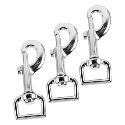 ifundom 3 Stücke Robuster Snap Hook Karabiner aus Zinklegierung für Hundeleinen Drehbar Schnelle Verbindung Kompatibel mit Kleinen bis Großen Hunden Kratzfeste Oberfläche Schützt Tier und von ifundom