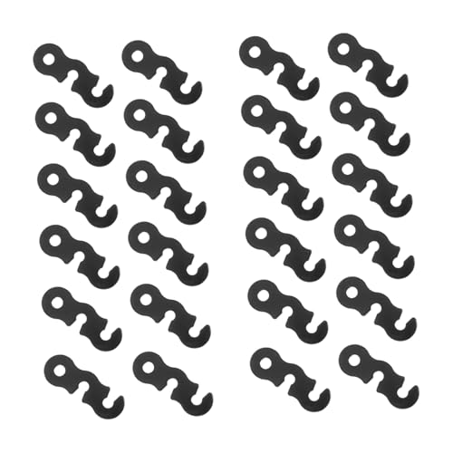 ifundom 30 Stück Teiliges Aluminium S förmiger Windseil Spanner Leichte Kompakte Zeltleine Schnallen für Outdoor Camping Robuste Kordelversteller Schwarz Zuverlässige Befestigung bei Wind von ifundom