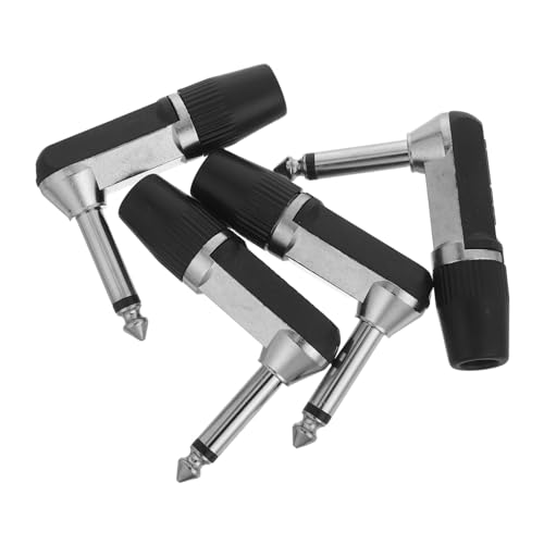 ifundom 4 Stück Mono Mikrofonstecker rechtwinklig Heavy Duty Audio Jack Adapter für Gitarre Lautsprecher Kabel Platzsparend Robustes Metallgehäuse Kompatibilität von ifundom