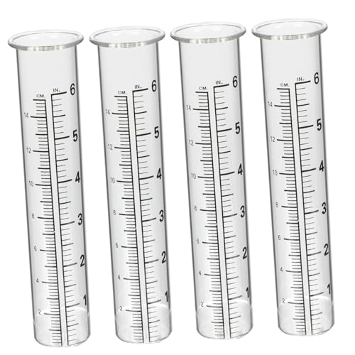 ifundom 4 Stück Teiliges Glas regenmesser mit Messskala Präziser Niederschlagsmesser für Garten und Außenbereich Langlebig Einfach Abzulesen Praktische Regenmesszylinder für Hausgebrauch von ifundom