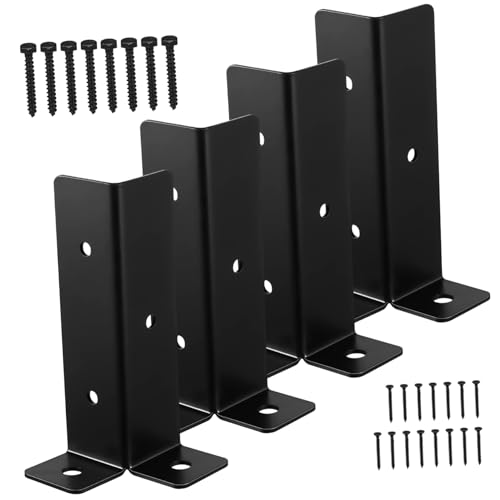 ifundom 4 Stück Teiliges Pfostenhalterungen für Holzpfosten Verstellbare Deck Basisstützen Robust und Langlebig Einfache Installation für Pergolen und Zäune von ifundom