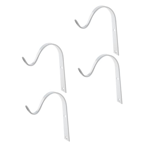 ifundom 4 Stück Teiliges Wandhaken aus Robustem Eisen mit Elegant Gebogenem Design Stabiler Pflanzhalter für Hängekörbe Vogelhäuschen Laternen Vielseitig für Garten und Innenbereich Weiße von ifundom