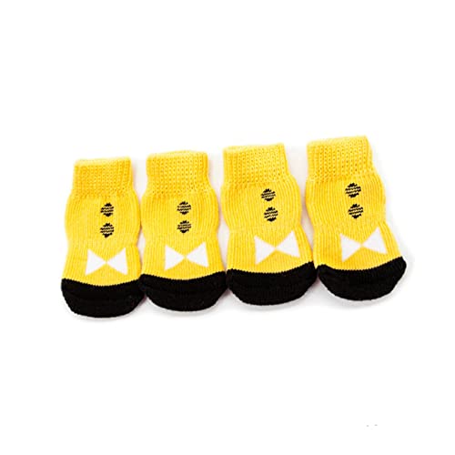 ifundom 4 Stück Teiliges rutschfeste Hautfreundliche Baumwoll Hundesocken S Antirutsch Pfotenschutz für Welpen Strapazierfähige Bequeme Indoor Socken gegen Kälte und Schmutz von ifundom