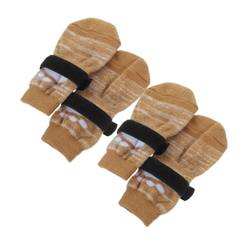 ifundom 4 Stück rutschfeste Hundesocken mit Anti rutsch Sohle Warme Atmungsaktive Pfotenschutzsocken für Drinnen und Draußen Waschbare Komfortable Haustier socken für Kleine Hunde von ifundom