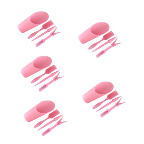ifundom 5 Sätze Mini Gartenwerkzeug Set für Sukkulenten Teiliges Set Rosa Ergonomische Leichte Handwerkzeuge für Umpflanzen und Jäten für Sicheres Arbeiten von ifundom