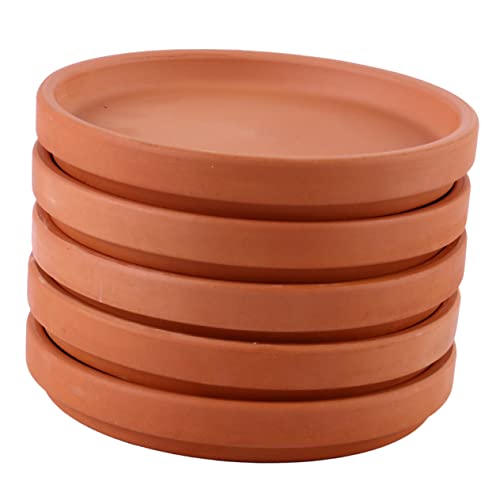 ifundom 5 Stück Blumentopfmatte drinnen Dekorative Pflanzentöpfe Anlage Topfuntertassen Topfschalen tontopf untersetzer Terracotta Teller Topf Tablett Terrakotta Chocolate von ifundom