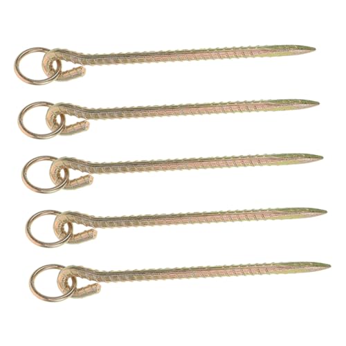 ifundom 5 Stück Robuster Erdanker für Hunde und Nutztiere Stabiler Bodenanker mit Gebogenem Ring Vielseitig Einsetzbar für Outdoor Camping Haustiere und Viehhaltung Einfache Langlebig und von ifundom