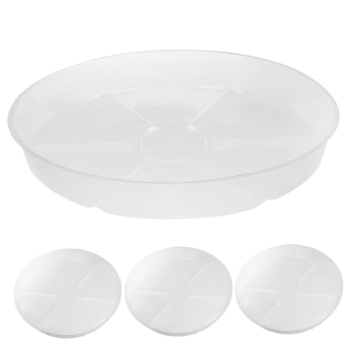 ifundom 5 Stück Teiliges Pflanzentablett Transparente Kunststoff Untersetzer rutschfeste Pflanzschalen Wasserdichter Topfuntersetzer für Blumentöpfe Staubschutz Geeignet für Garten und von ifundom