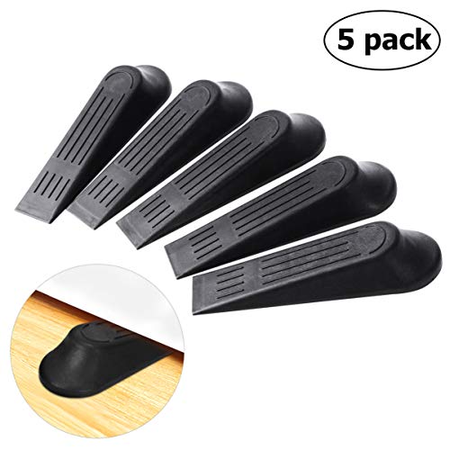 ifundom 5 Stück Türstopper Für Die Unterseite Der Tür Auf Dem Boden Hochwertiger Gummi-Torstopper Keilstopper Torblockkeile (Schwarz) von ifundom