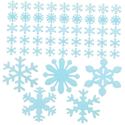 ifundom 50stücke Snowflake Wandsticker Für Weihnachtsdekoration Fluoreszierende Aufkleber Für Fenster Kinderzimmer Und Wohnräume Blau von ifundom