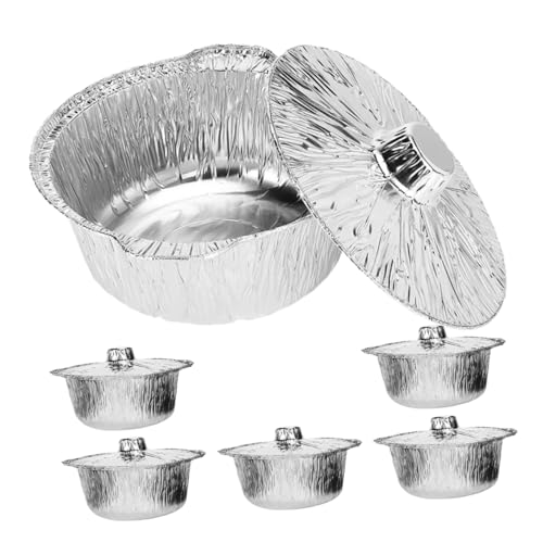 ifundom 6 Stück Aluminium Pfannen mit Deckel Einweg Folienpfannen für Grillen Backen und Kochen Runde Aluminium Töpfe Vielseitig Einsetzbar für Veranstaltungen und Camping ifundom 6 Stück Aluminium Pfannen mit Deckel Einweg Folienpfannen für Grillen Backen und Kochen Runde Aluminium Töpfe Vielseitig Einsetzbar für Veranstaltungen und Camping von ifundom
