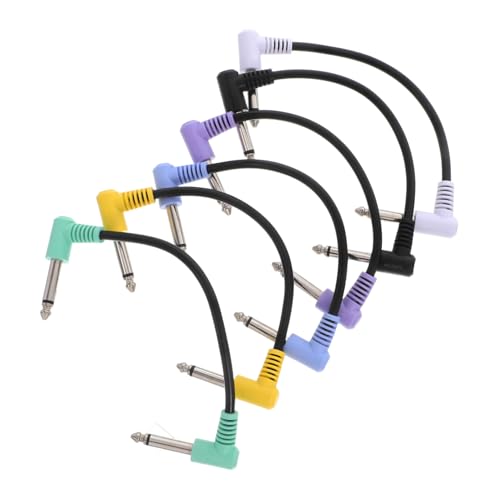 ifundom 6 Stück Effektkabel Gitarren Audio Patchkabel Pedal Patchkabel Effektpedalkabel Rechtwinkliger Pedalanschluss Rechtwinkliges Rechtwinkliges Pedalkabel Metall von ifundom