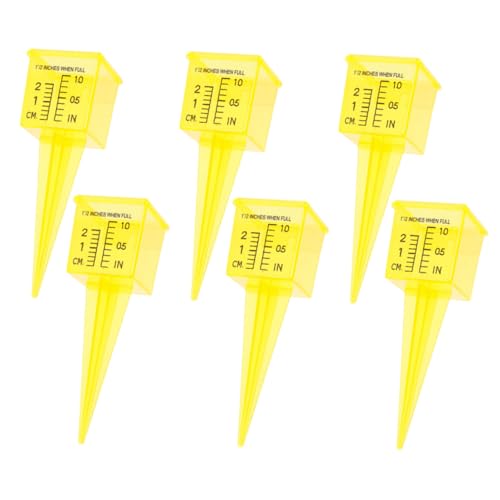 ifundom 6 Stück Regenmesser Wetterfester Transparenter Regenmesser für Garten Rasenfläche Terrasse Präzises Einfach Ablesbares Niederschlagsmessgerät für Outdoor-Einsatz von ifundom