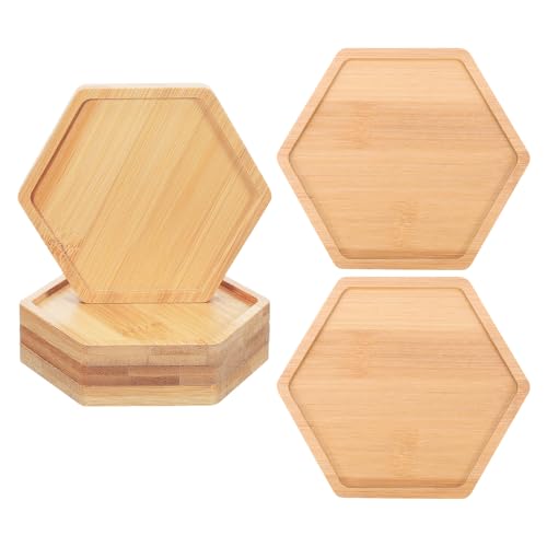 ifundom 6 Stück Teiliges Pflanzenuntersetzer Sechseckig Wasserabweisende Blumentopf Abtropfschalen Dekorative Übertopf Untersetzer für Sukkulenten Bonsai und Indoor Pflanzenpflege von ifundom