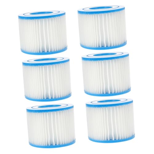 ifundom 6 Stück Teiliges Poolfilterkartuschen Modell Vi Langlebiger Schwimmbadfilter aus Pet und Vlies Kompatibel mit Bestway Poolfilterpumpe Entfernt Haare Sand und Feine Partikel für von ifundom