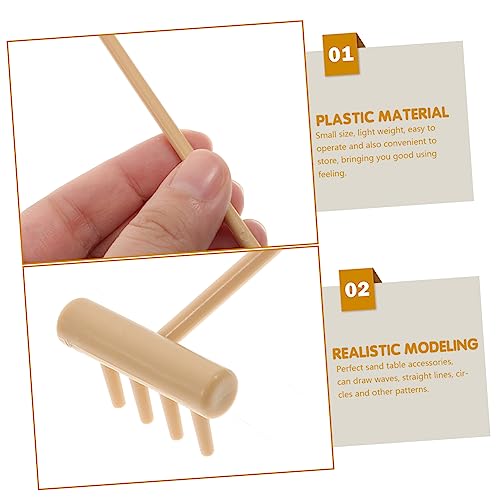 ifundom 6 Stück Teiliges Zen Mini Rechen Kleine Gartengeräte aus Langlebigem Material für Meditation Sandkästen Tischdekoration Entspannende Mini Landschaftspflege Tragbar und Kreativ von ifundom