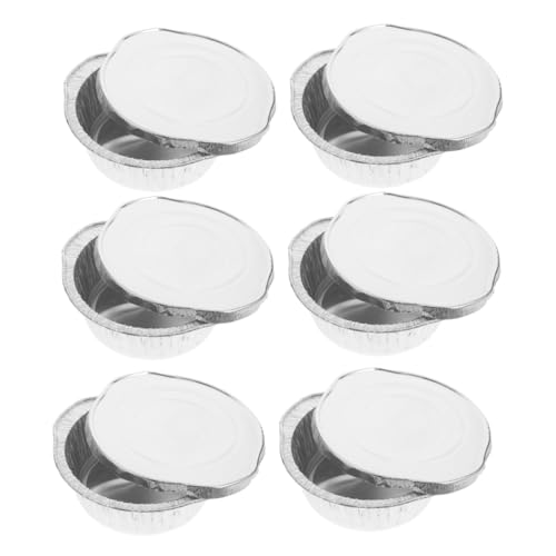 ifundom 6stücke Einweg-folientöpfe Mit Deckel Runde Aluminium-grilltöpfe Einweg-töpfe Zum Backen Und Servieren Für Camping Und Outdoor-mahlzeiten von ifundom