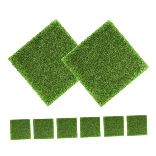ifundom 8 Stück Kunstrasen Künstliche Moosmatte Mini Feengarten Zubehör Moos Dekoration DIY Grasmatten Kunstrasen Teppich Kunstrasen Zum Basteln Kunstmoos Zum Basteln Kunstrasen von ifundom