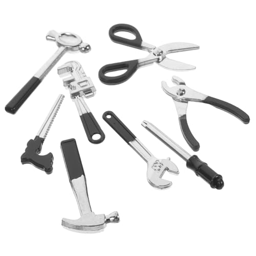 ifundom 8 Stück Mini Hammerschlüssel Miniaturwerkzeuge Zum Modelle Von Mini-hauswerkzeugen Mini-Tool-Ornamente Miniatur-werkzeugspielzeug Mini-Sachen Mini-Werkzeuge Black Legierung von ifundom