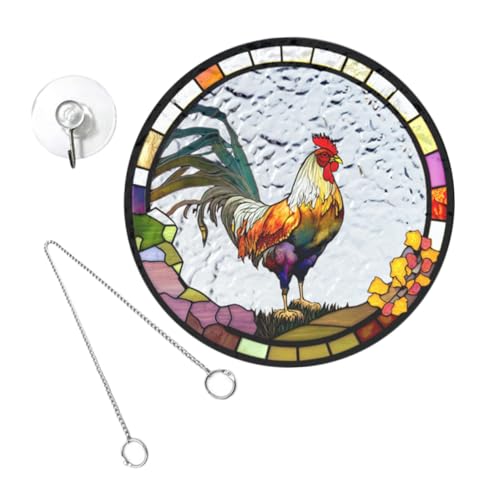 ifundom Acryl Fenster Hängen Gebeizt Hahn Sun Catcher Für Garten Hause von ifundom
