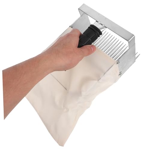 ifundom Blueberry Picker mit Edelstahl-Scoop und Tasche Ergonomisches Gartengerät zur Rückenschonenden Beerenernte Langlebiges Pflückwerkzeug für Kleine Früchte im Außenbereich von ifundom