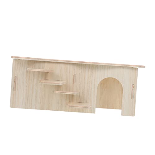 ifundom Kreatives Holzhaus Für Hamster Mehrkammer-versteck Mit Leiter Für Kleine Haustiere Und Hamsterlabyrinthe Sicheres Schlafnest Und Spielzeug Fördert Das Wohlbefinden Privatsphäre von ifundom
