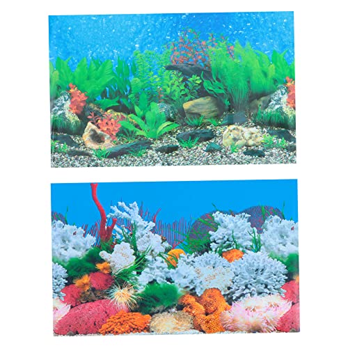 ifundom Doppelseitiges Aquarium Hintergrund Poster mit Korallenmotiv Wasserfest Einfach Anzubringen für Aquarien Dekoration Langlebig kein Rückstand für Fischliebhaber von ifundom