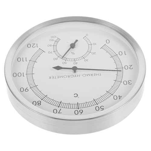 ifundom Edelstahl Sauna Thermometer Hygrometer Präzise Temperatur Luftfeuchtigkeitsanzeige für Sauna Raum Hygrothermograph Multifunktional Geeignet für Hotel und Heimgebrauch von ifundom