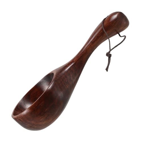 ifundom Ergonomische Wasserkelle mit Griff für Baden und Duschen Vielseitiger Holzlöffel zum Wasser Schöpfen Robustes Haushalts Wasserschöpfer für Sauna und Bad Langlebig und von ifundom