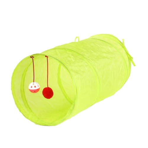 ifundom Faltbarer Katzen Tunnel und Schlafnest aus Robustem Tragbar für Wohnungskatzen Interaktives Kätzchentunnel Ausruhen Fluoreszierend Grün von ifundom