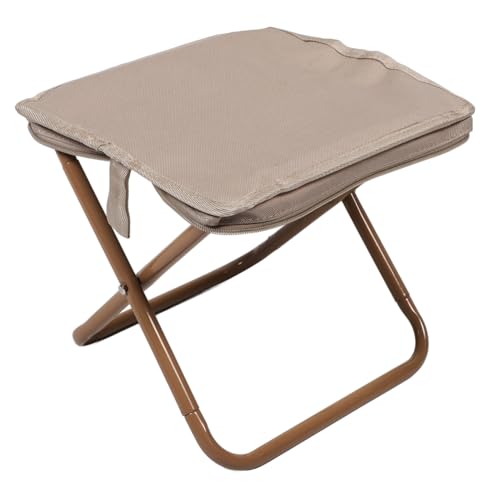 ifundom Faltbarer Outdoor Hocker Klappstuhl aus Oxford Material Leichter Tragbarer Campinghocker für Angeln Picknick Grillen Wandern Kompakt Platzsparend Inklusive Tasche Khaki von ifundom