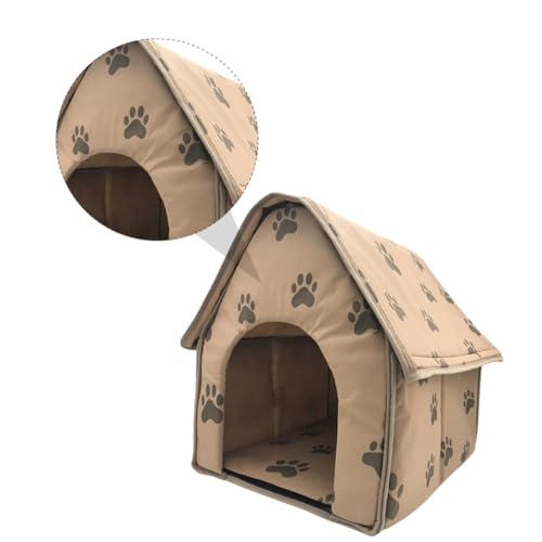 ifundom Faltbares Haustierzelt mit Atmungsaktivem Tragbares Hundebett mit Niedlichem Fußabdruck für Schlafzimmer Sofa Auto und Outdoor Reisen Leichter Transport von ifundom