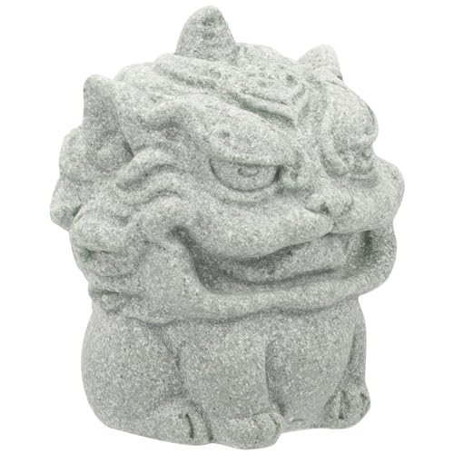 ifundom Feng Shui Pi Yao-Statue Asiatische Fu-FOO-Hunde Wächterlöwe Aquarium Aquarium Sandsteinfiguren Wohlstandsfigur Tierreichtum Dekoration Für Heimbüro von ifundom