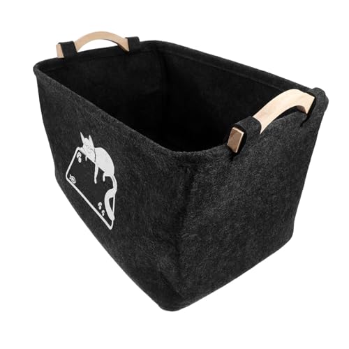 ifundom Filz Hundespielzeug Aufbewahrungsbox mit Holzgriffen Dekorativer Lagerkorb für Haustierbedarf zum Organisieren von Hundespielzeug Decken ifundom Filz Hundespielzeug Aufbewahrungsbox mit Holzgriffen Dekorativer Lagerkorb für Haustierbedarf zum Organisieren von Hundespielzeug Decken von ifundom