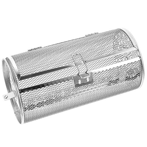 ifundom Grill Koch Drehspießkäfig Bräter Korb Werkzeug Roste Netz Kleiner Ofen Drehspieß Rotierender Ofenkäfig Stahlkäfig Backkäfig Muttern Backgitter Silber Edelstahl von ifundom