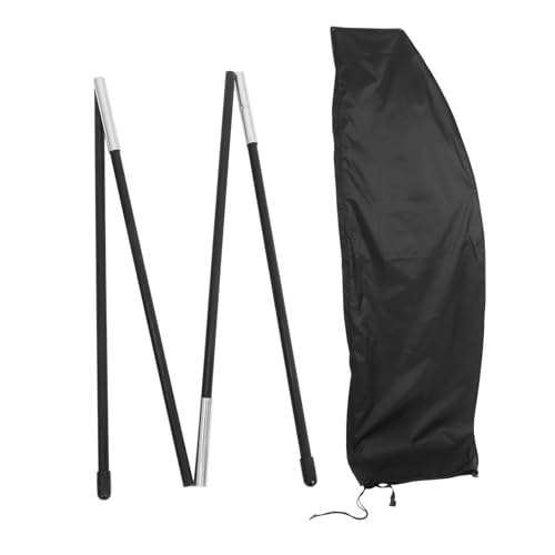ifundom Große Sonnenschirm abdeckung UV beständig Wasserfest Schwarz Silber Beschichtet Outdoor Parasol Schutz für Terrassen Gartenschirme von ifundom