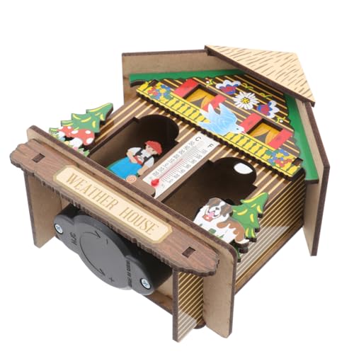 ifundom Hängendes Wetterhäuschen Barometer Hygrothermograph Temperatur Luftfeuchtigkeitsmesser Multifunktionale Wanddekoration für Zuhause Geeignet für Wohnräume Zufällige Zufällige Farbe von ifundom