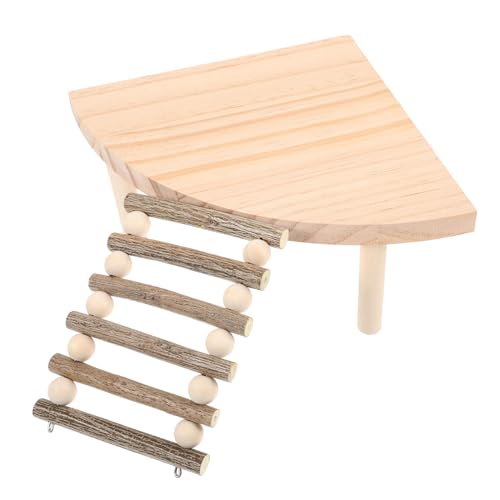 ifundom Hamster Holzplattform mit Robuster Kletterleiter Beissfestes für Zwerghamster Meerschweinchen und Kleintiere Langlebig Leicht zu Reinigen Fördert Bewegung und Wohlbefinden von ifundom